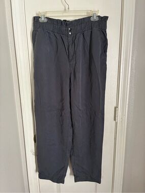 LOFT Charcoal Paper-bag Straight Pants